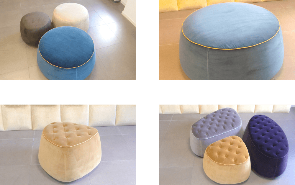 pouf moderni in velluto - Morbidline